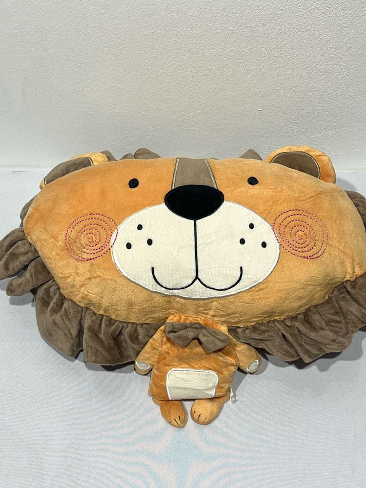 Lion Pillow &amp; Plush Set With blanket