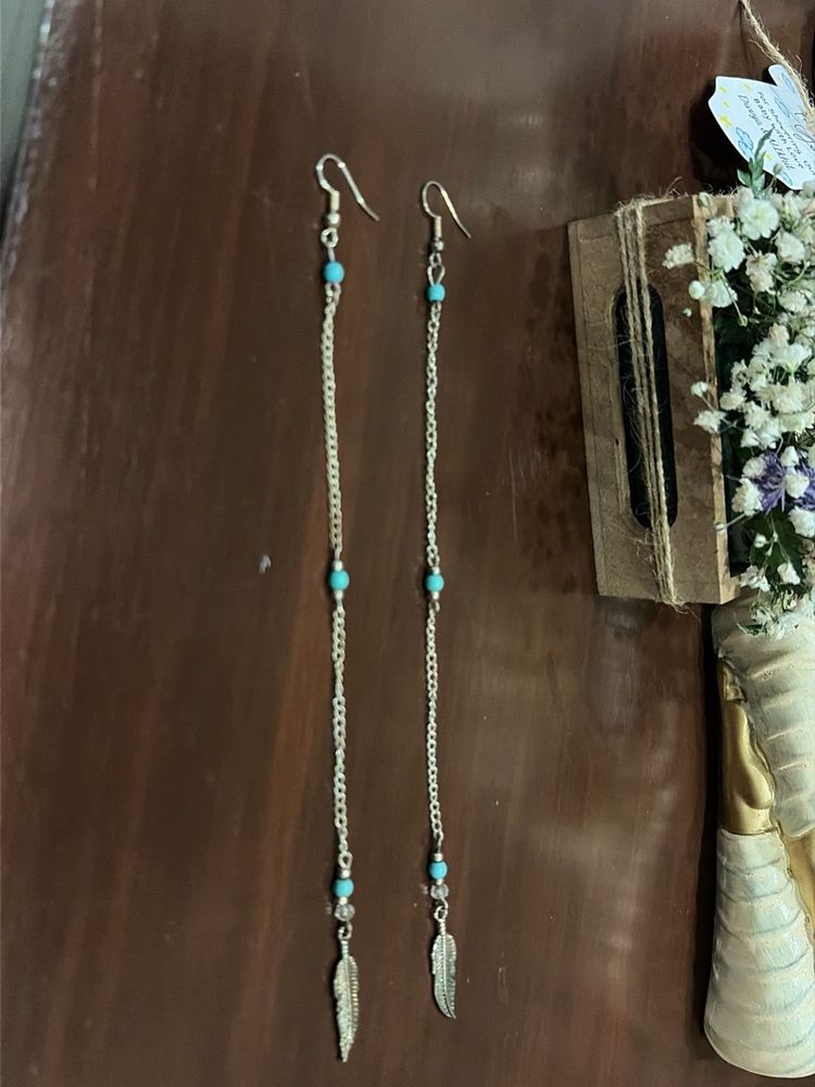 Feather Drop Earrings