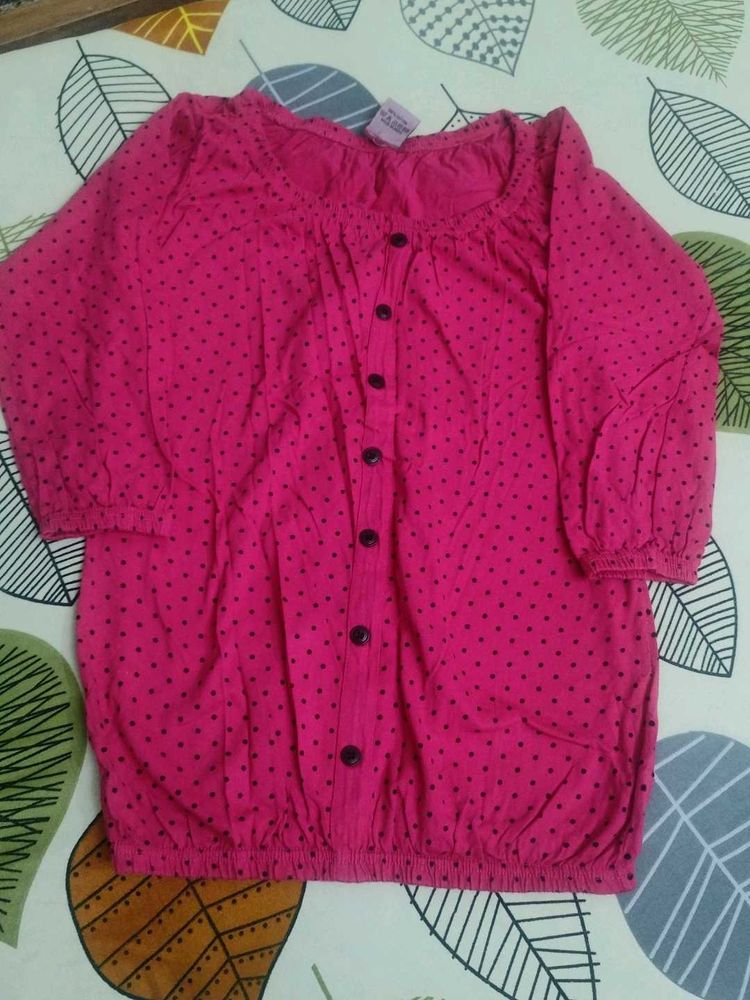 Cute Pink Polka Dot Top