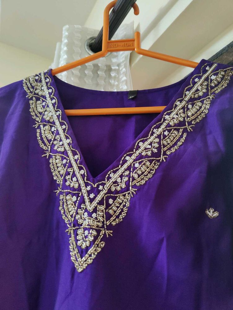 Elegant Pakistani Style Purple Kurta