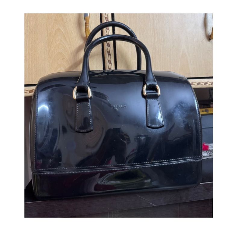 Furla Black Candy Satchel Bag