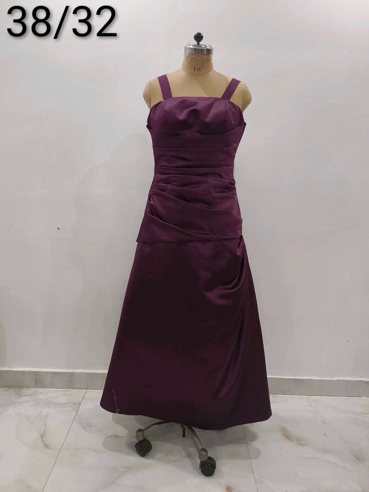 Purple Satin Gown