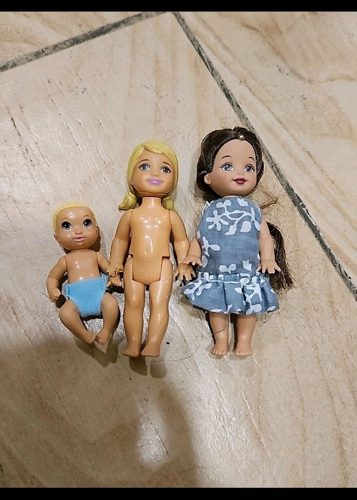 2 Barbie BabySitter Baby 1 Kelly Doll