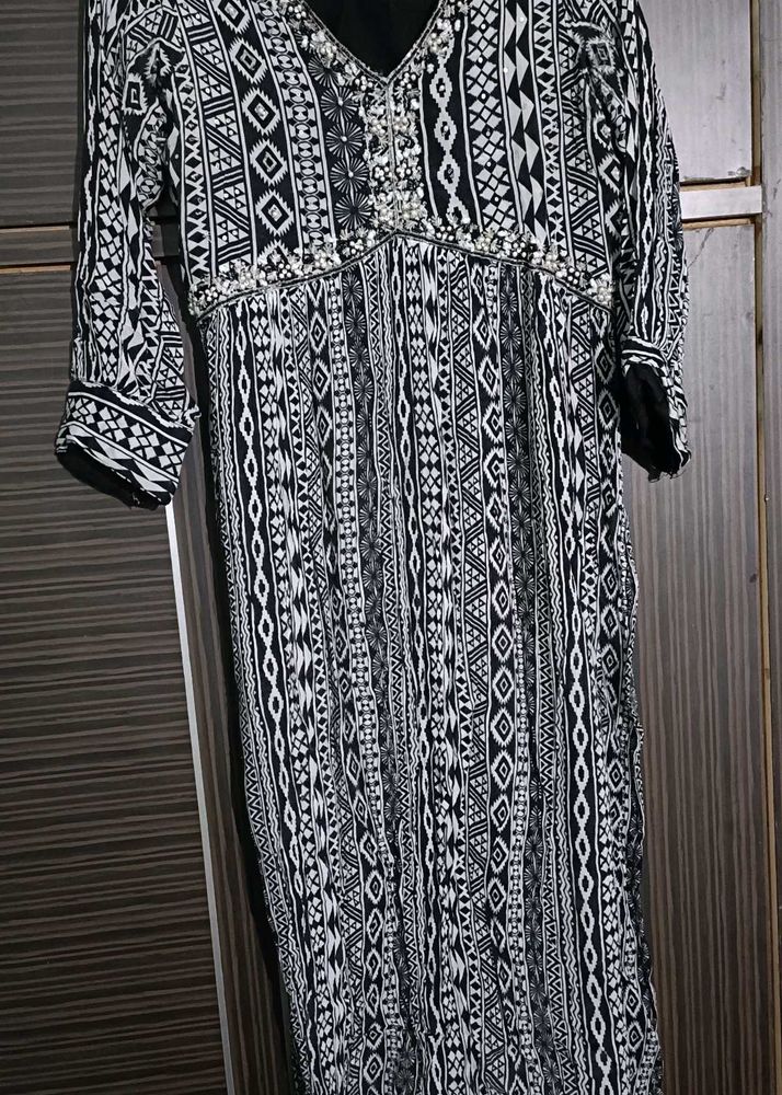 Ethnic Stone Work Nyra Cut Kurti For Women