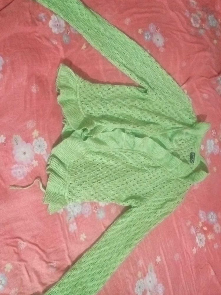 Green Knit Cardigan