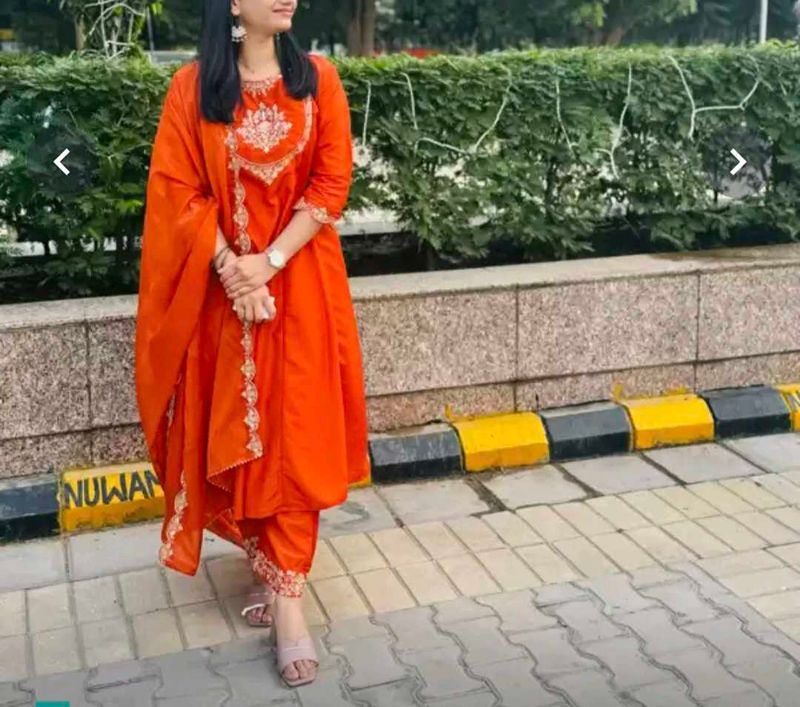 Embroidery Falred Kurta Suit Set