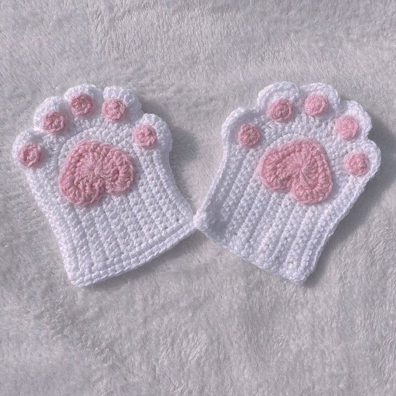 Crochet Cat Paw Gloves