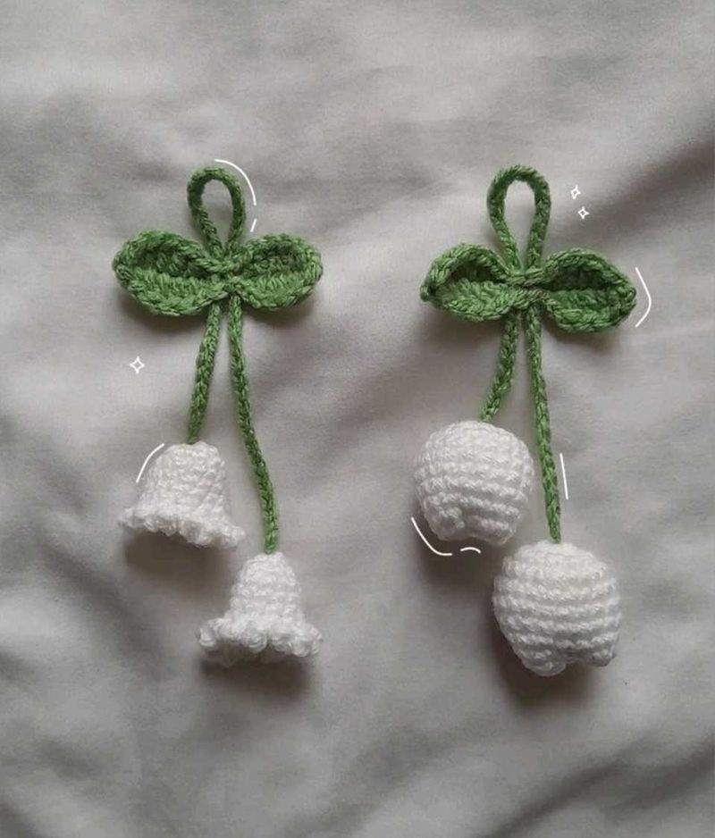 Crochet Lily of the Valley Decor 2 Keychain
