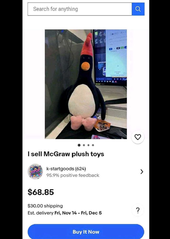 Wallace &amp; Gromit Feathers McGraw Plush