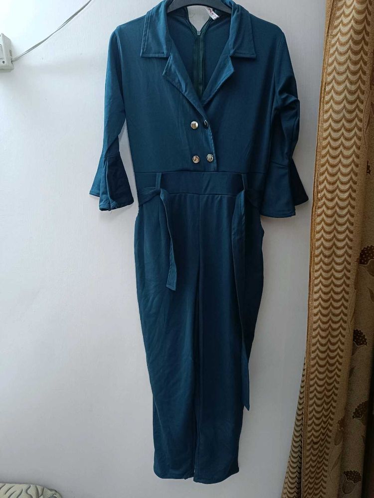 Teal Green Stylish Jumpsuit