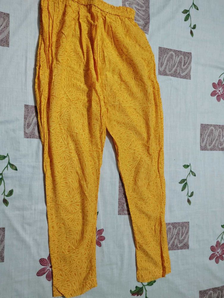 Palazzo Pant Yellow Colour