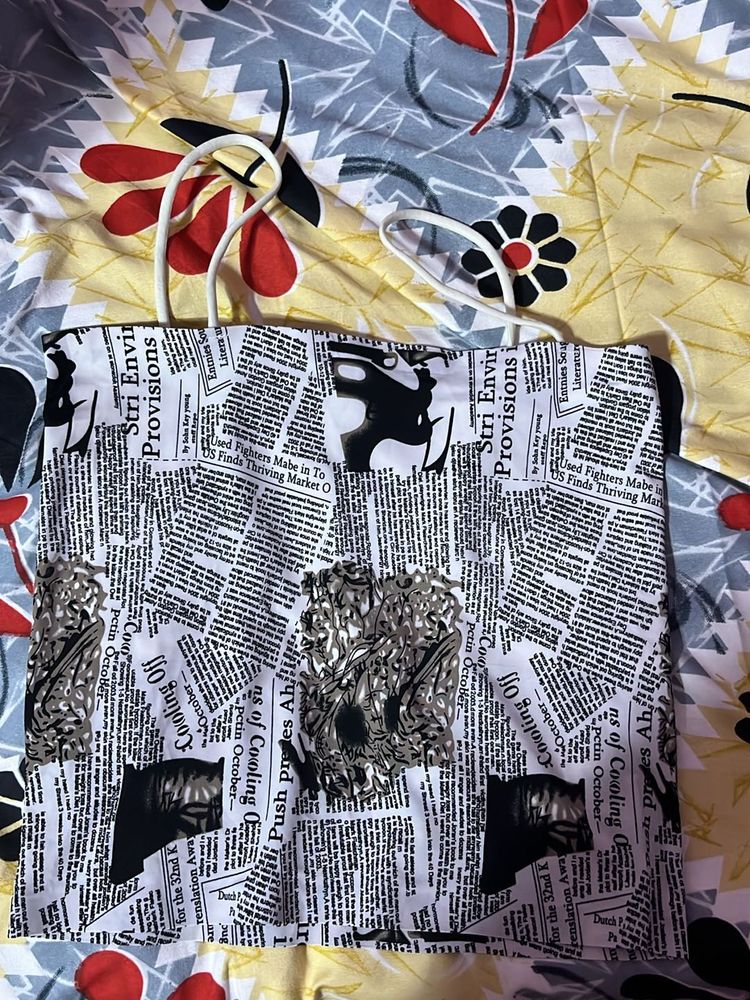 A Sleeveless Strip Top