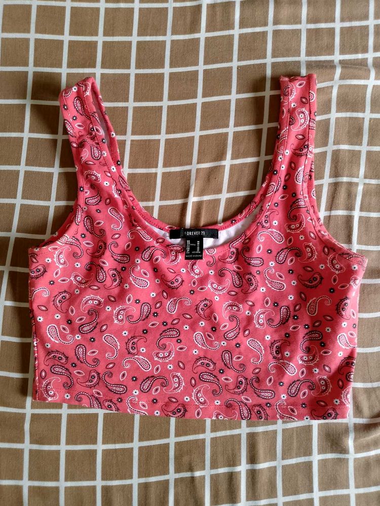 Forever 21 Paisley Crop Top