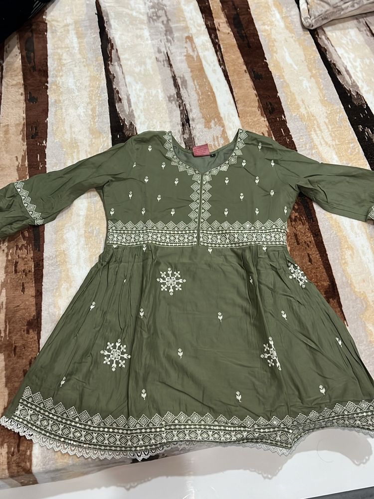 Olive midi kurti