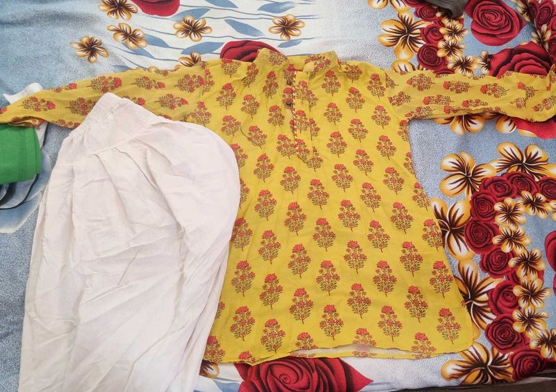 Yellow Floral Kurta Set