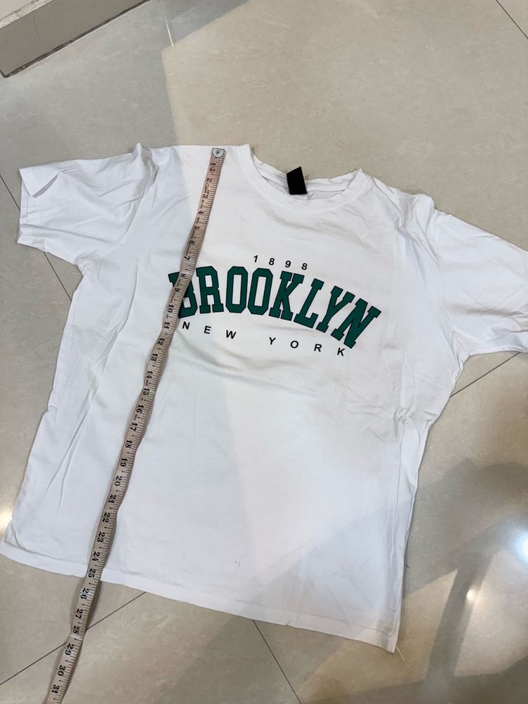 Sale! White Brooklyn Oversized T Shirt - L