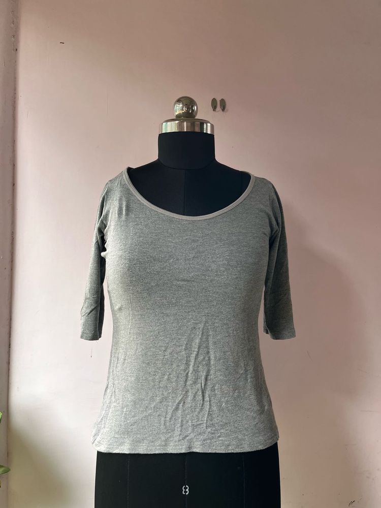 Grey Sleeve Top