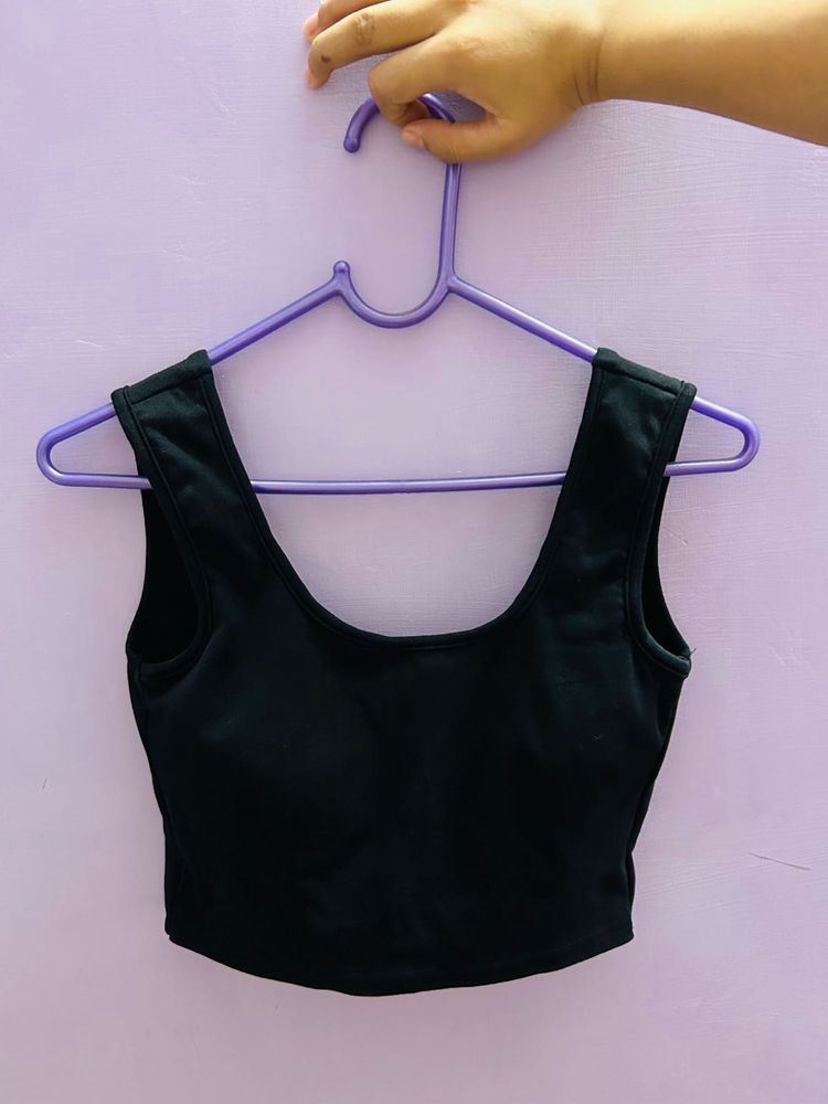 Black Cropped Tank Top