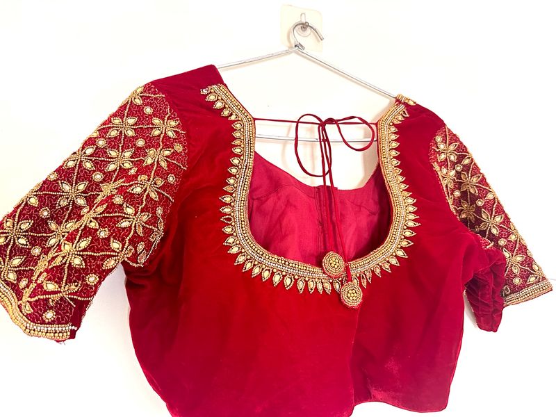 Maroon Embroidered Blouse