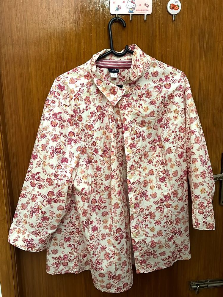 Pink floral shirt