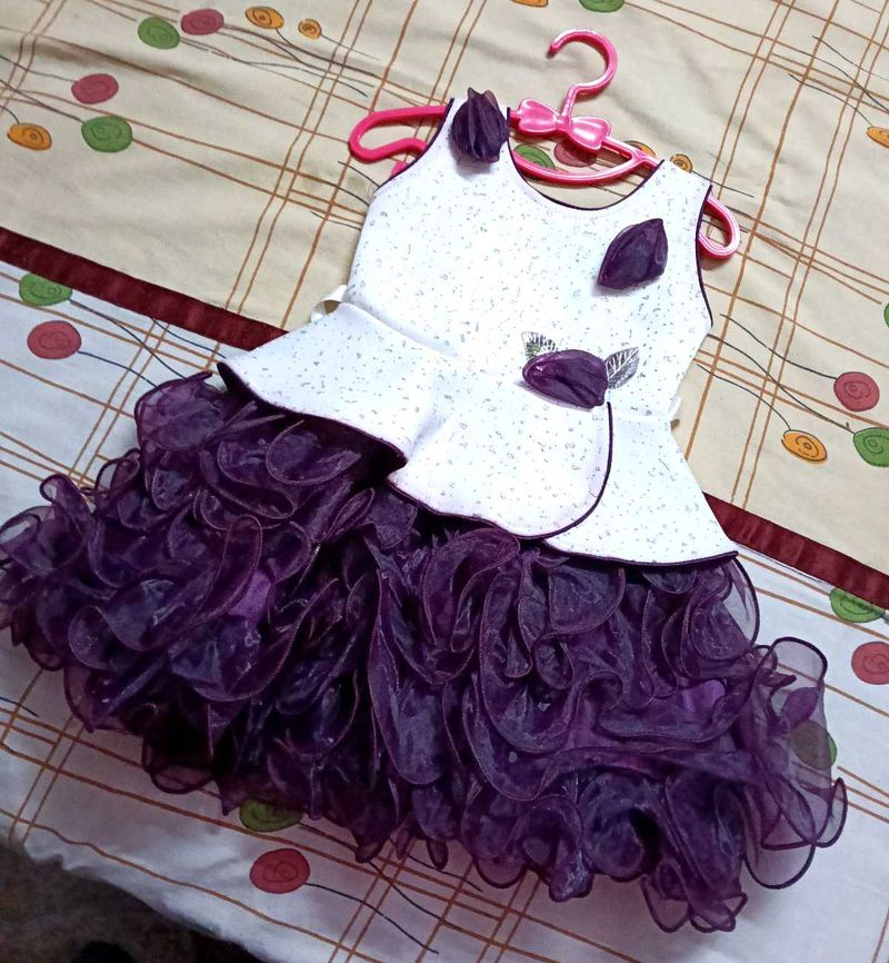 Cute Purple Ruffle Dress