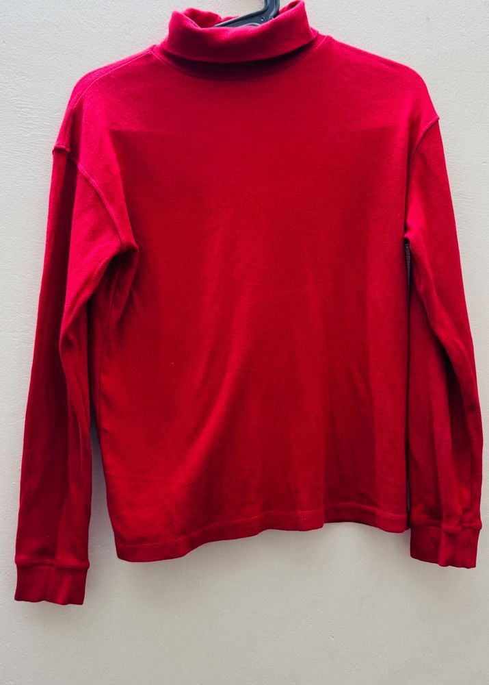 Red Turtleneck Top