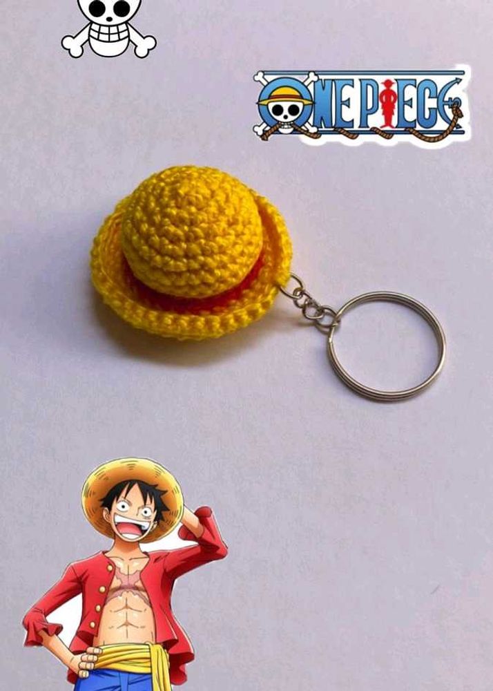 HANDMADE One Piece Luffy Hat Keychain