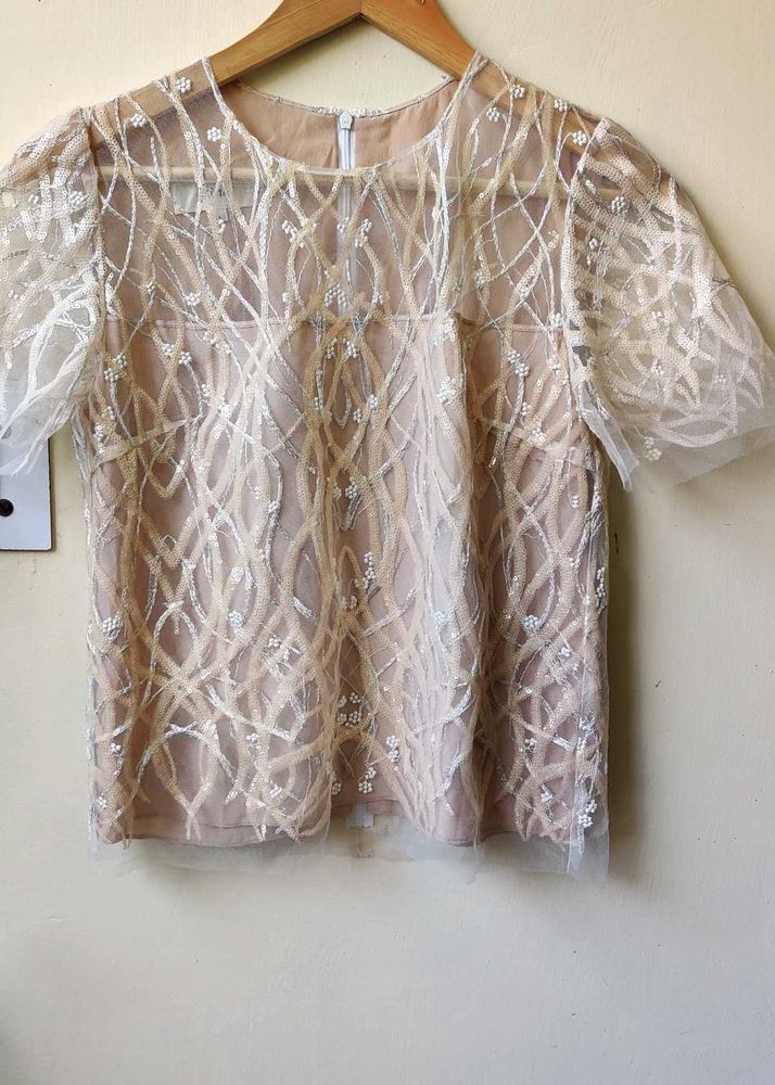 Party Wear Net Top