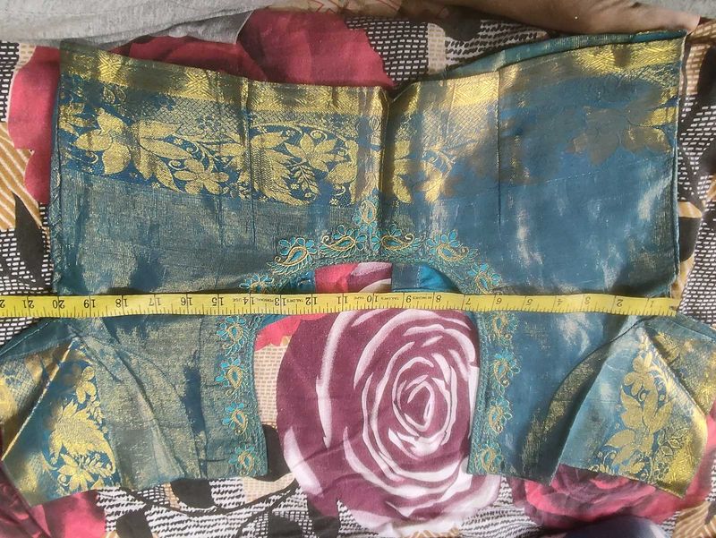 Blue Pure Kanchipuram Tissue Silk Blouse