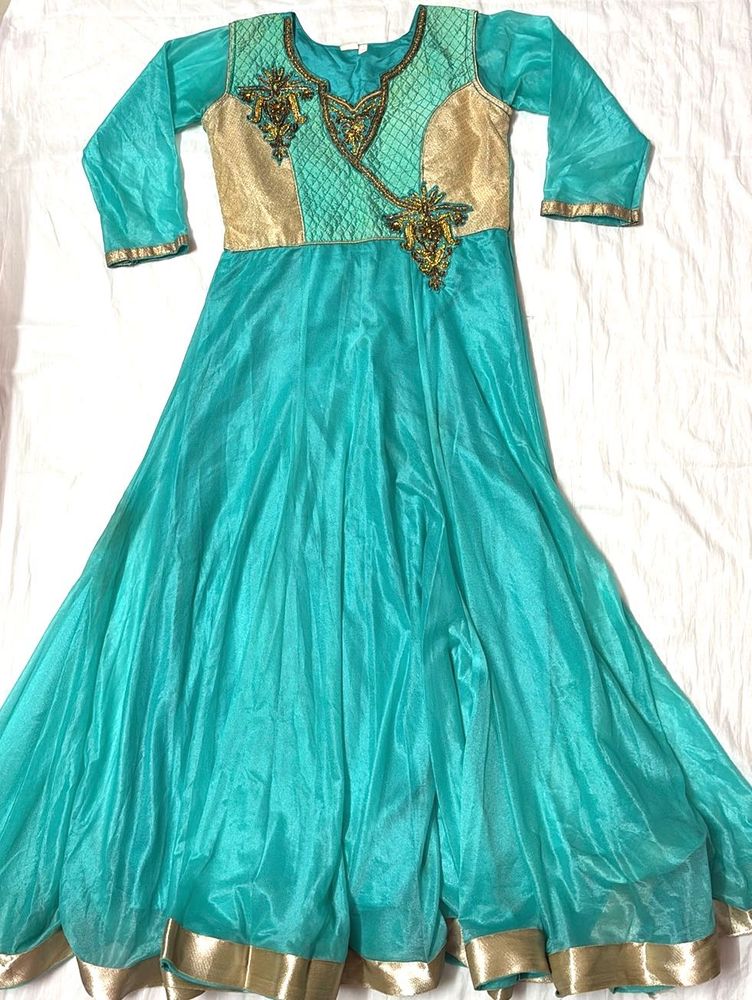 Blue Festive Maxi Gown 3/4th Hand