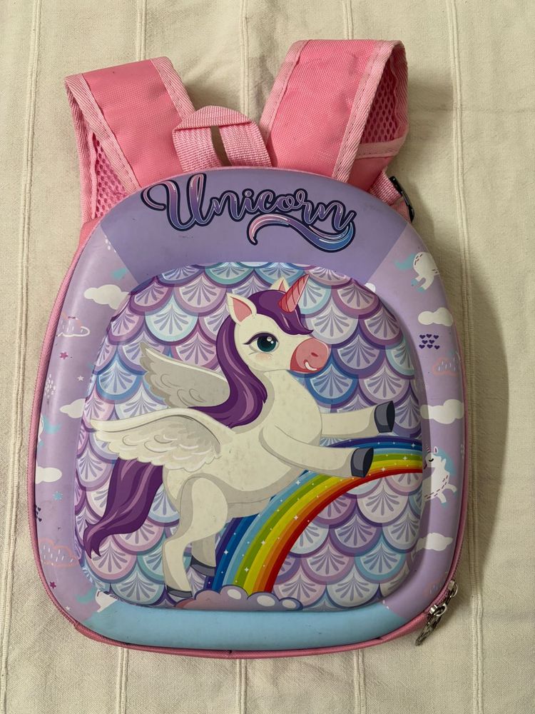 Unicorn Theme Hardshell Backpack For Kids
