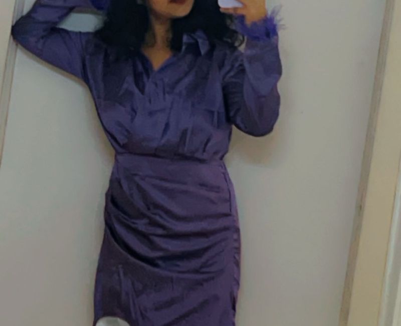 Satin Dark Levender Coloured Dress