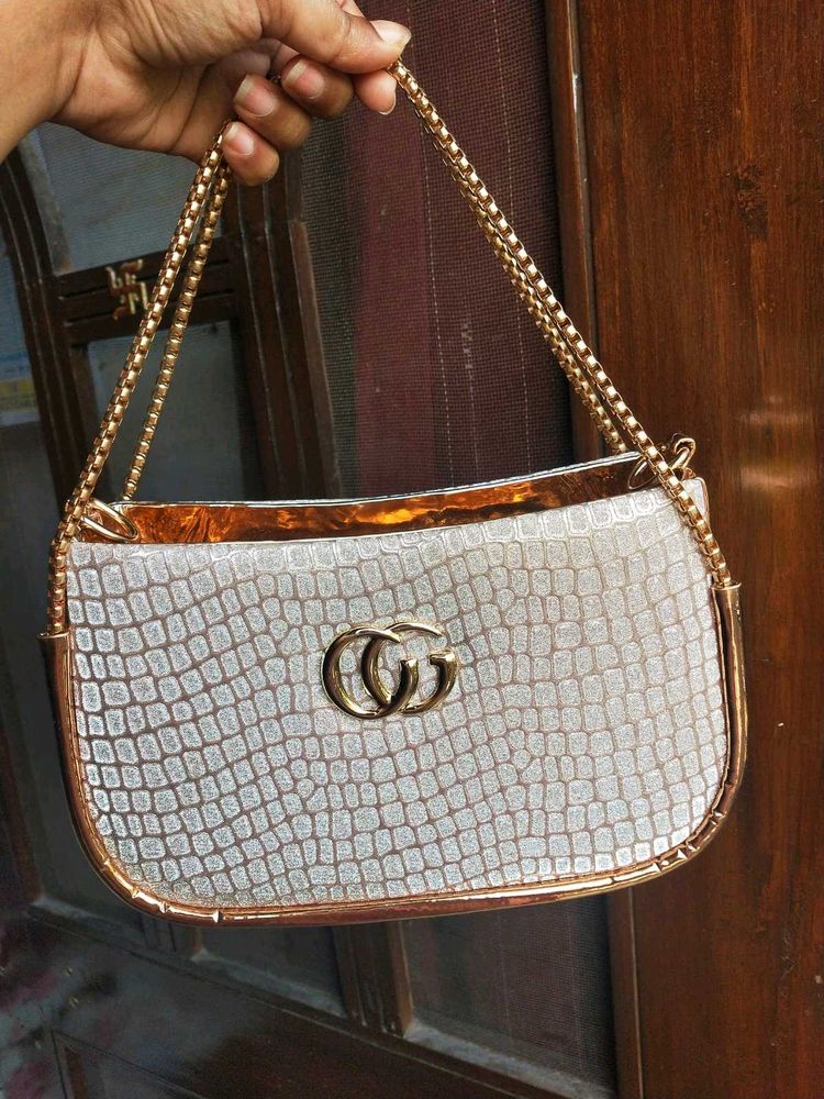 Gold Metallic Shoulder Bag