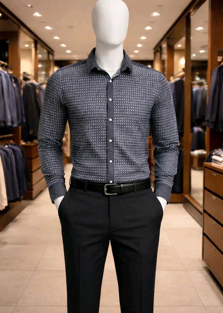 Men's Patterned Long Sleeve Shirt