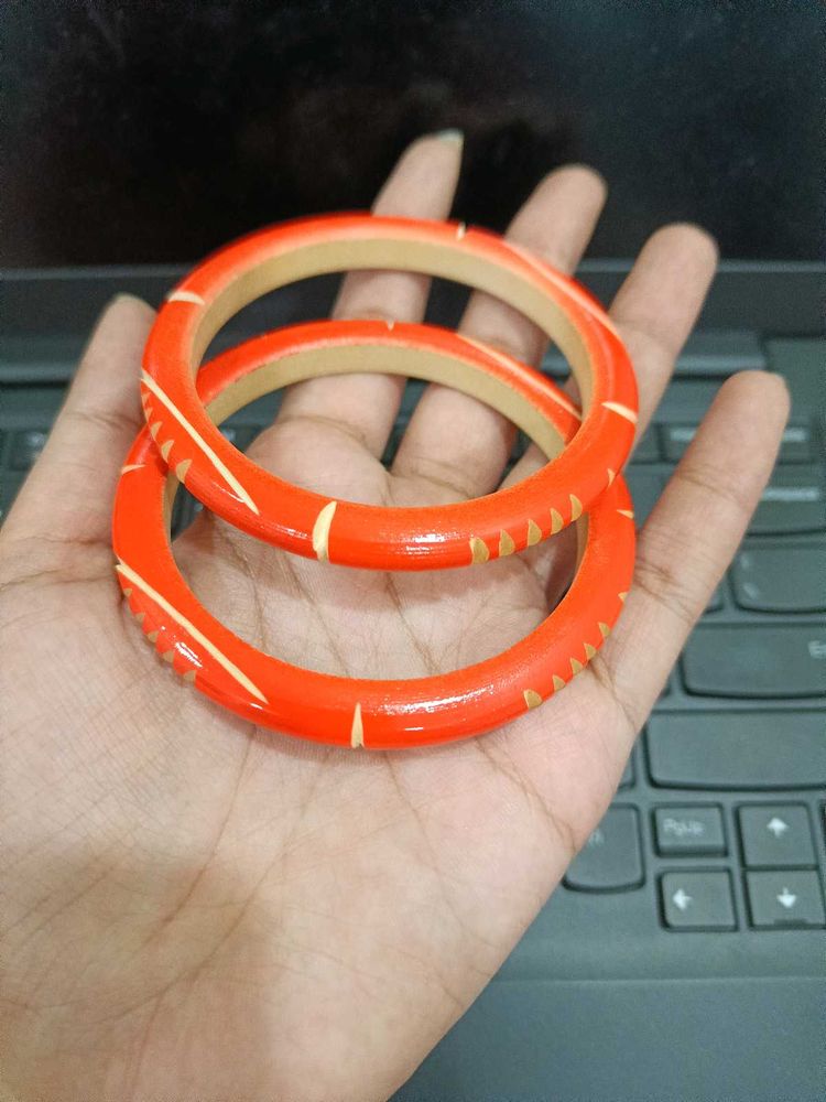 Beautiful Wooden Bangles Pair