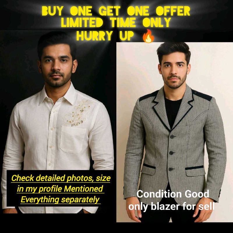 Stylish mens inside shirt &amp; outside blazer combo