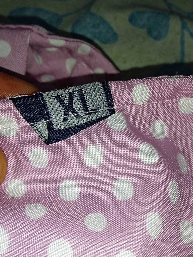 XL Pink Polka Dot Top