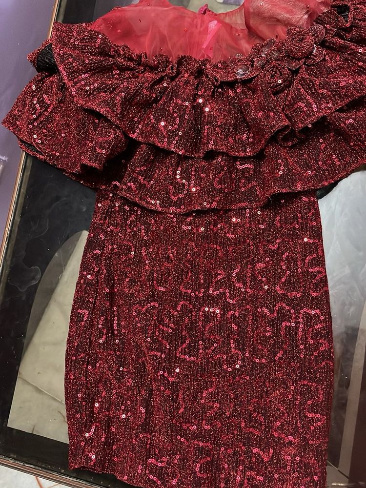 Red Sequin Party Dress