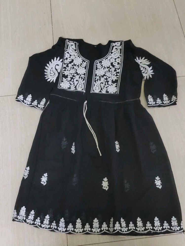 Black Embroidered Dress