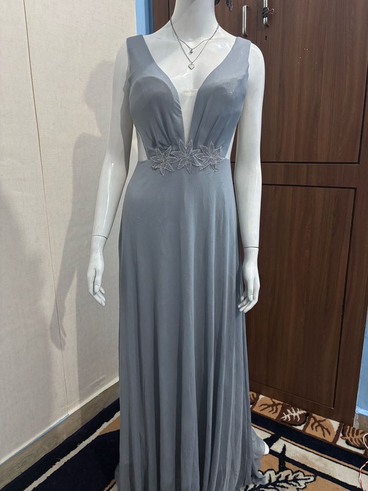 Elegant Grey Evening Gown