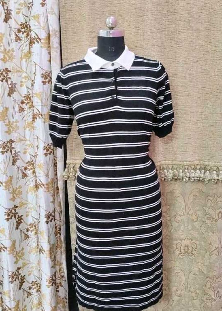 Striped Polo Knit Dress(made in Korea)