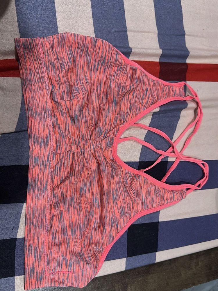 Cute Coral Sports Bra