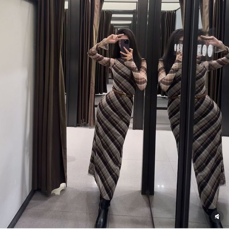 Zara Plaid Maxi Dress