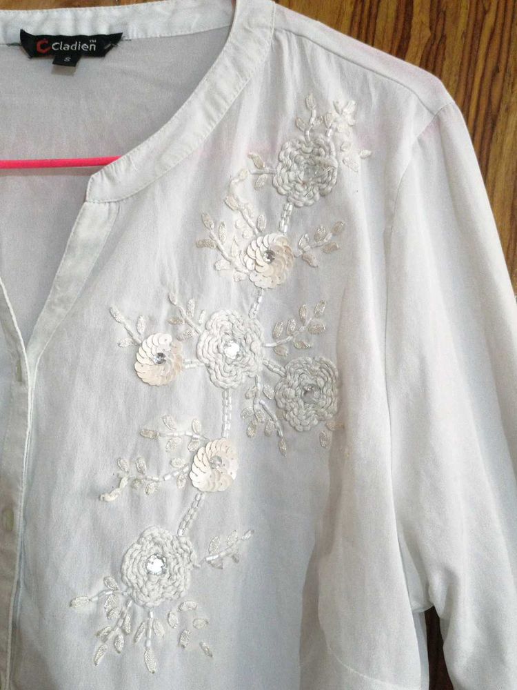 Embroidered White Blouse