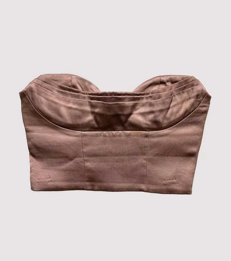 ZARA Light Pink Satin Corset Top
