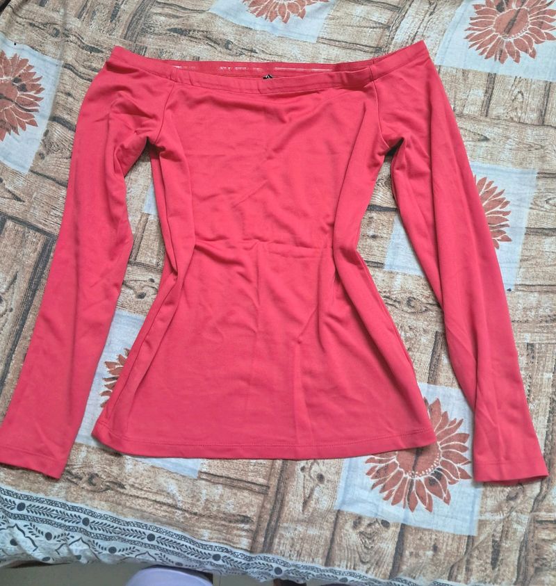 Cute Pink Off Shoulder Top