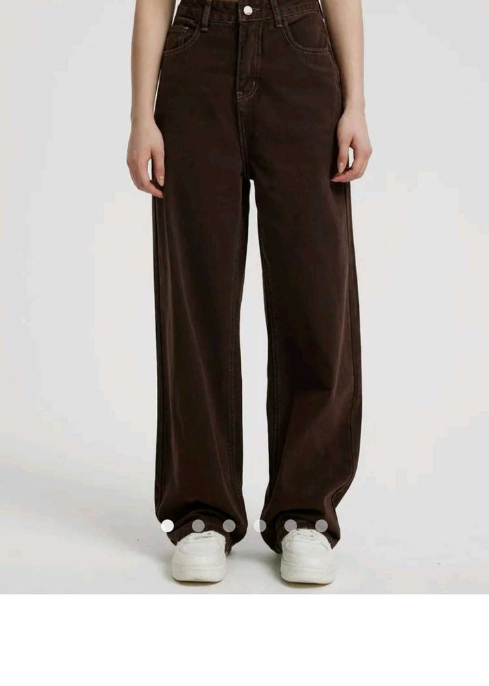 Brown Wide Leg Jeans
