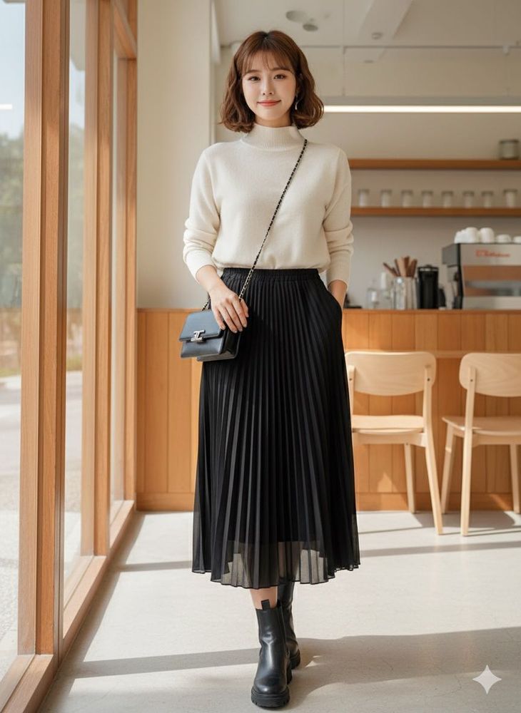 Pleated Midi Skirt