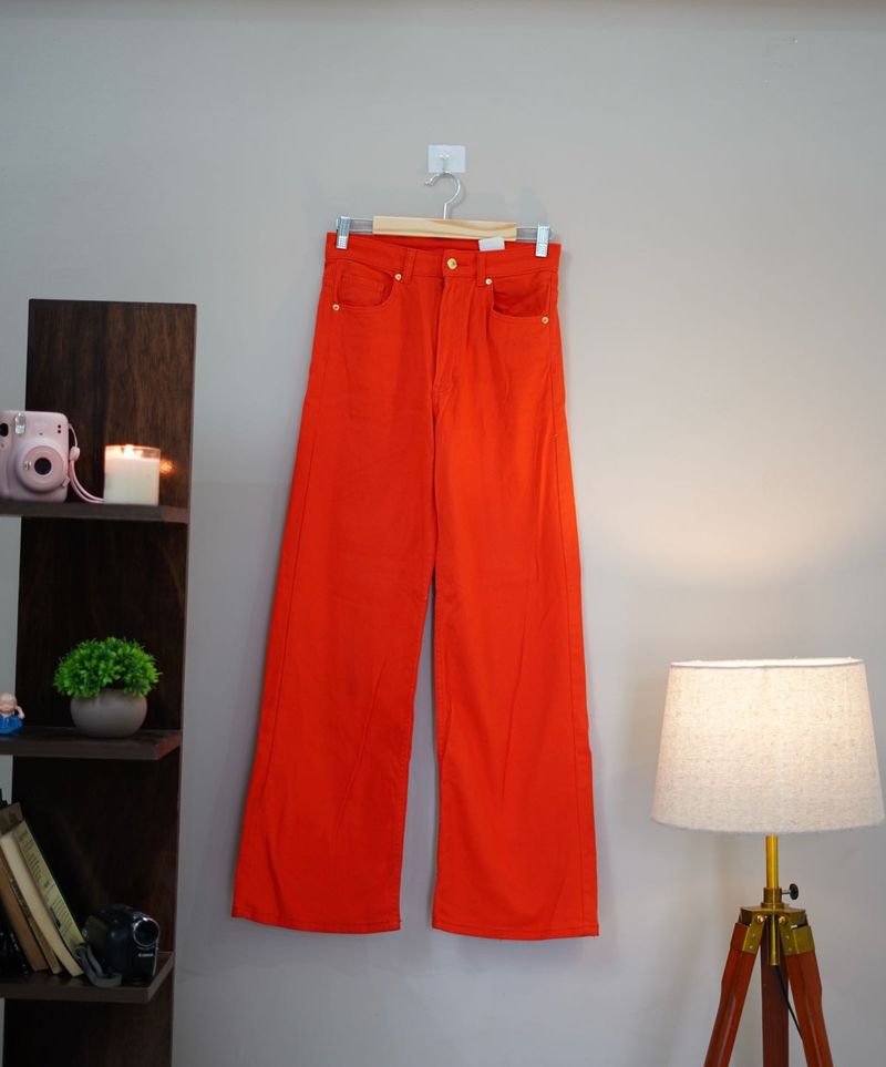 Orange Wide Leg Pants