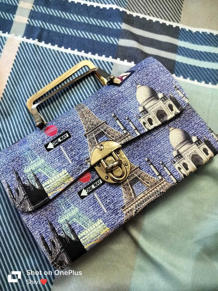 Denim Style Hand Clutch